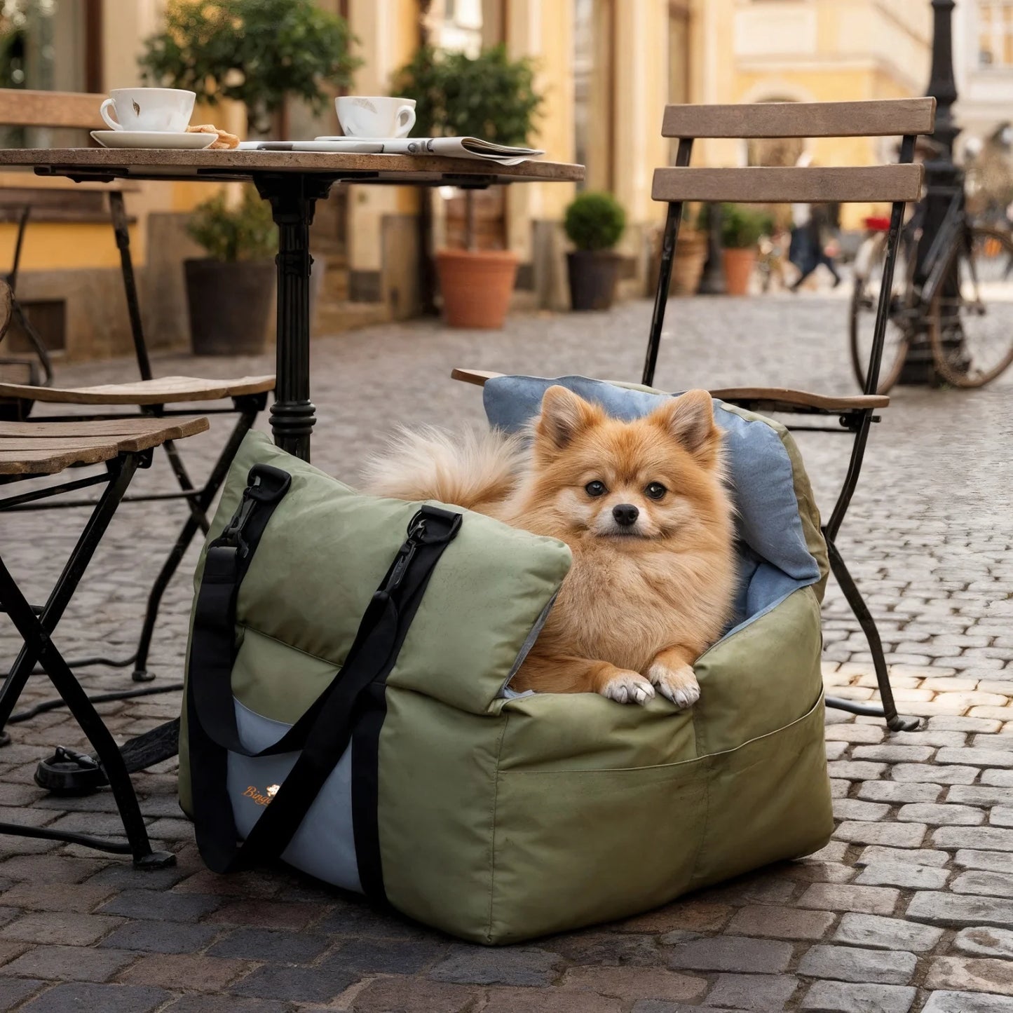 Small Dogs Car Seat- Ultra Soft Car Travel Bed with Safety Belt- Storage Pocket and Shoulder Strap -Puppy Dog Booster Seats