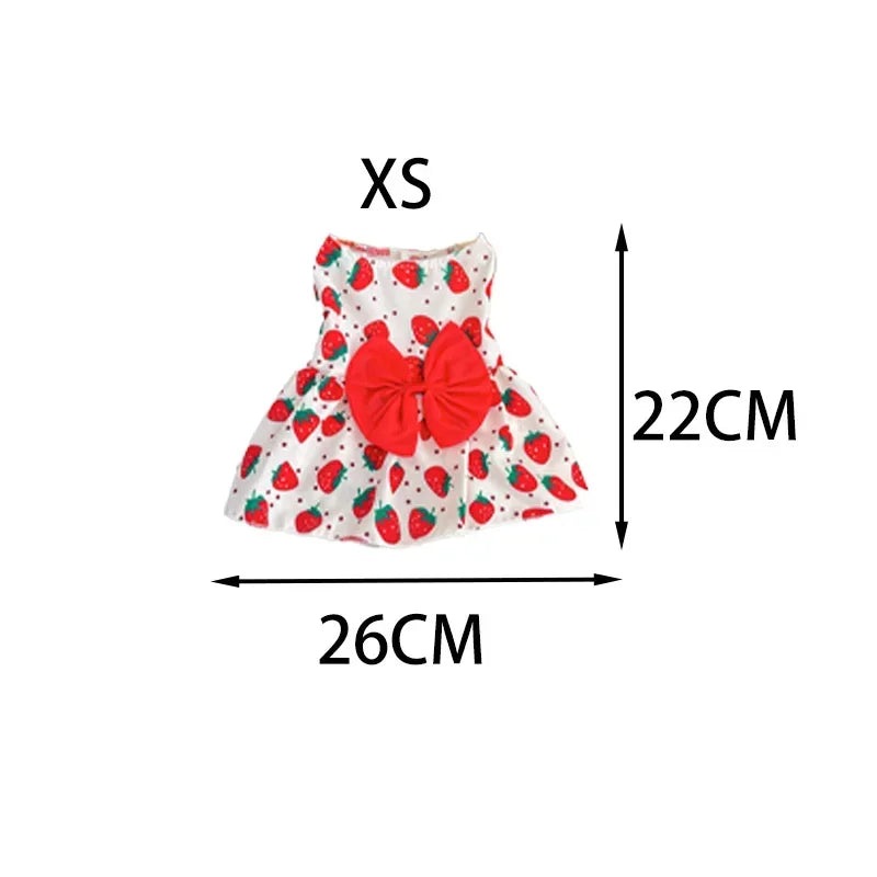 Summer Dog Princess Dress- Cute Dress- Bow -Lace for Small Medium Dogs