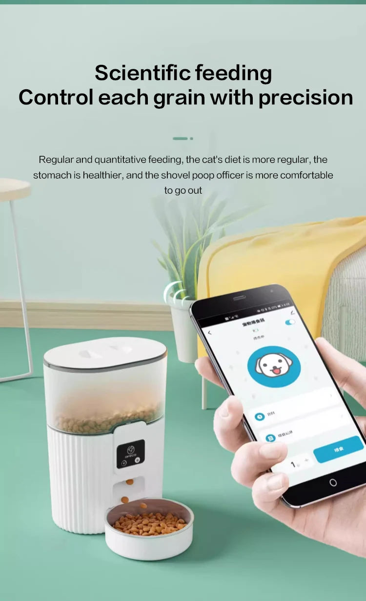PAPIFEED automatic feeder dog fixed feeding machine cat food dog food wifi remote smart pet food dispenser