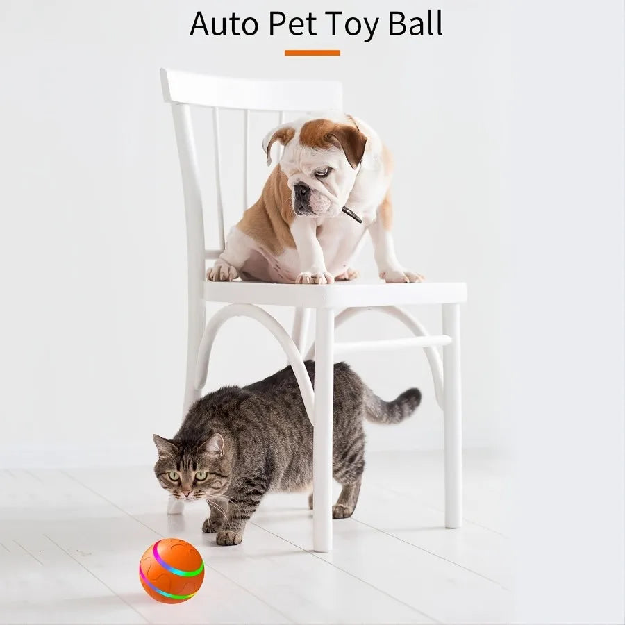 Interactive Dog Chew Toy Ball- USB Rechargeable Electric Pet Toy With LED Light