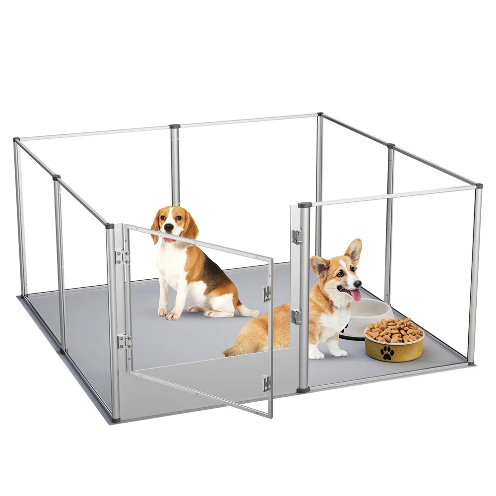 Extra Large Dog Playpen- Acrylic Enclosure with Waterproof fertility Pad- Pet Animal Bunny Ferrets Pet Whelping Box
