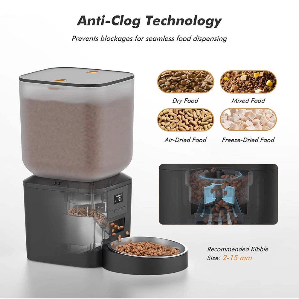 270.51oz Automatic Dog Feeder with Key Control- User-Friendly -Time Setting Food Feeder Dispenser for Dog