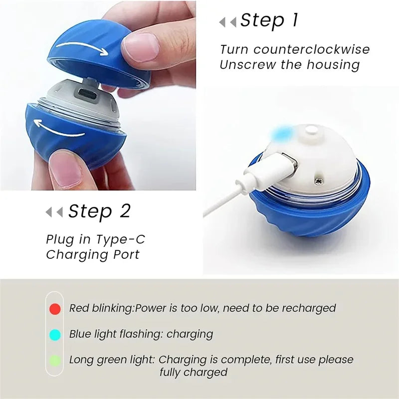 Smart Dog Toy Ball -Electronic Interactive Pet Toy - USB Automatic Moving Bouncing Ball