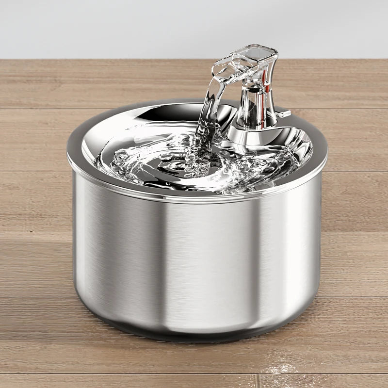 2L Stainless Steel Pet Automatic Water Dispenser -Fountain with Optional Sensor and Heater