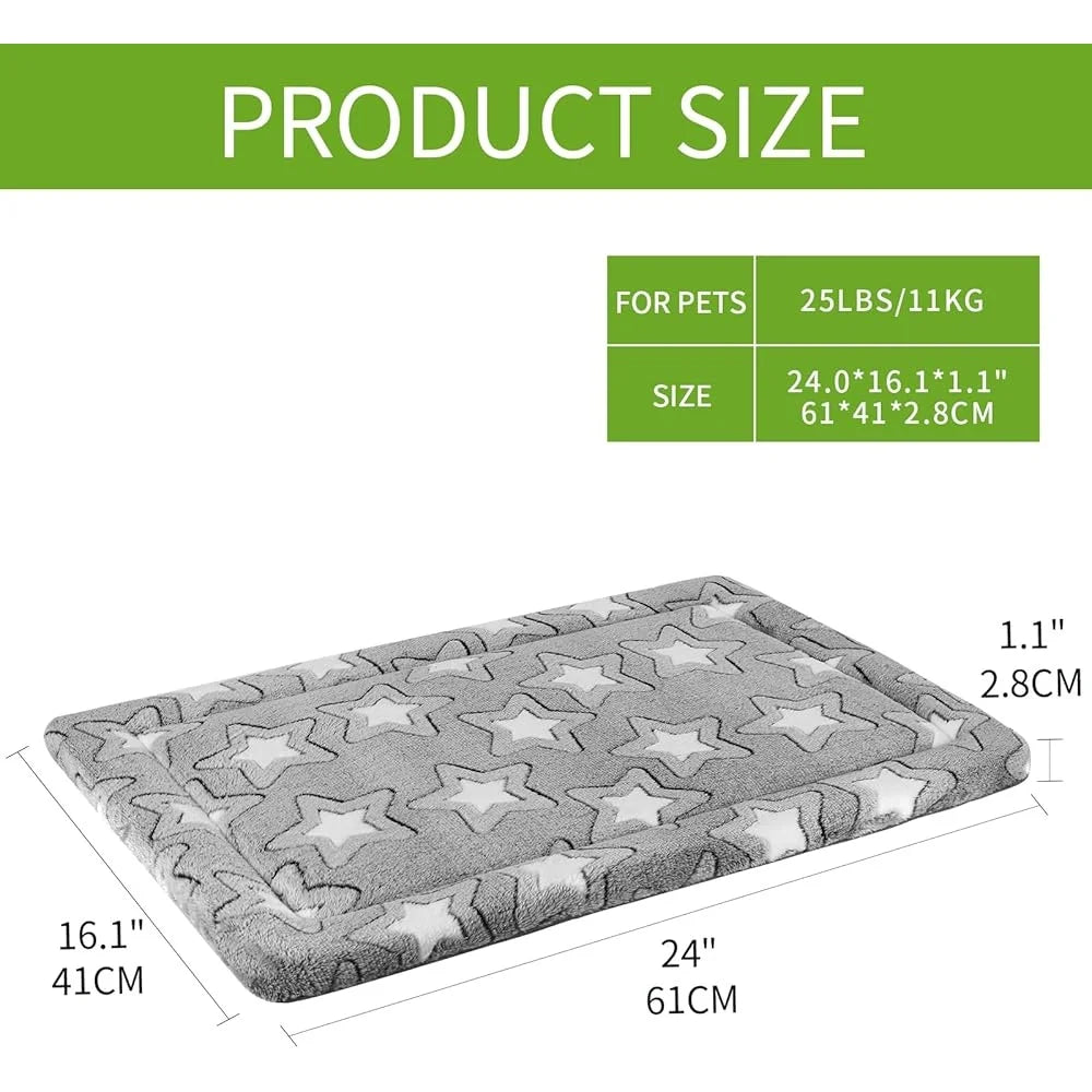 Comfortable Reversible Dog Crate Mat- Washable Pet Sleeping Pad -Lightweight Cool