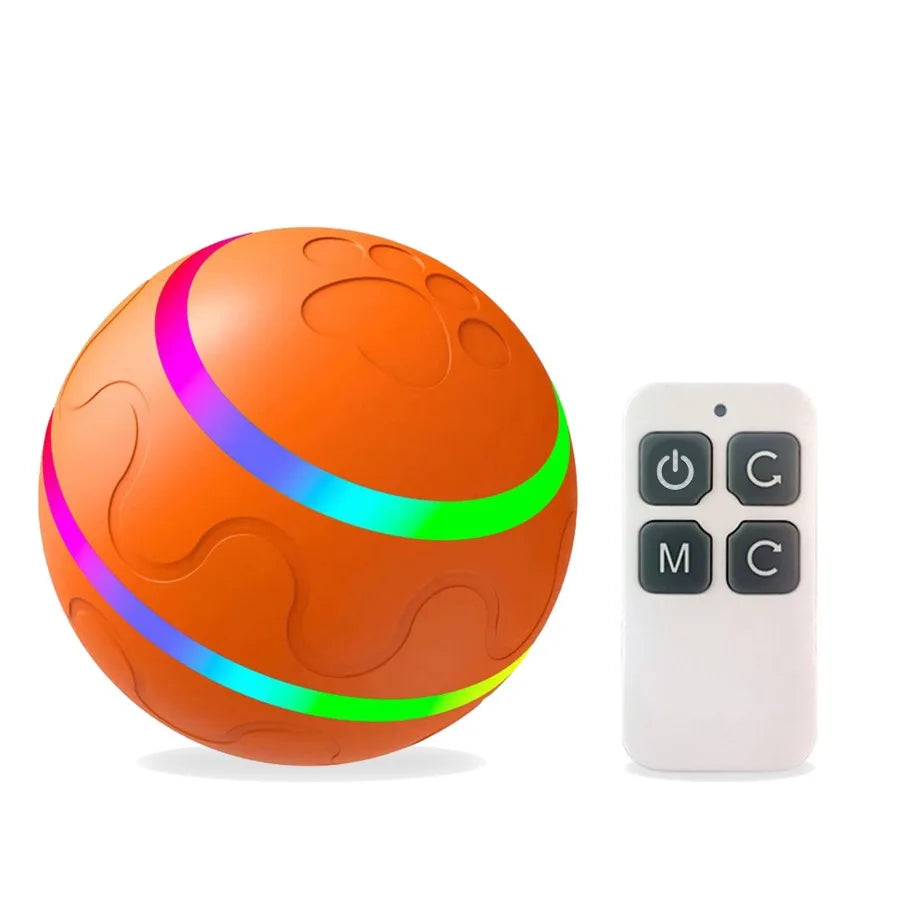 Interactive Dog Chew Toy Ball- USB Rechargeable Electric Pet Toy With LED Light