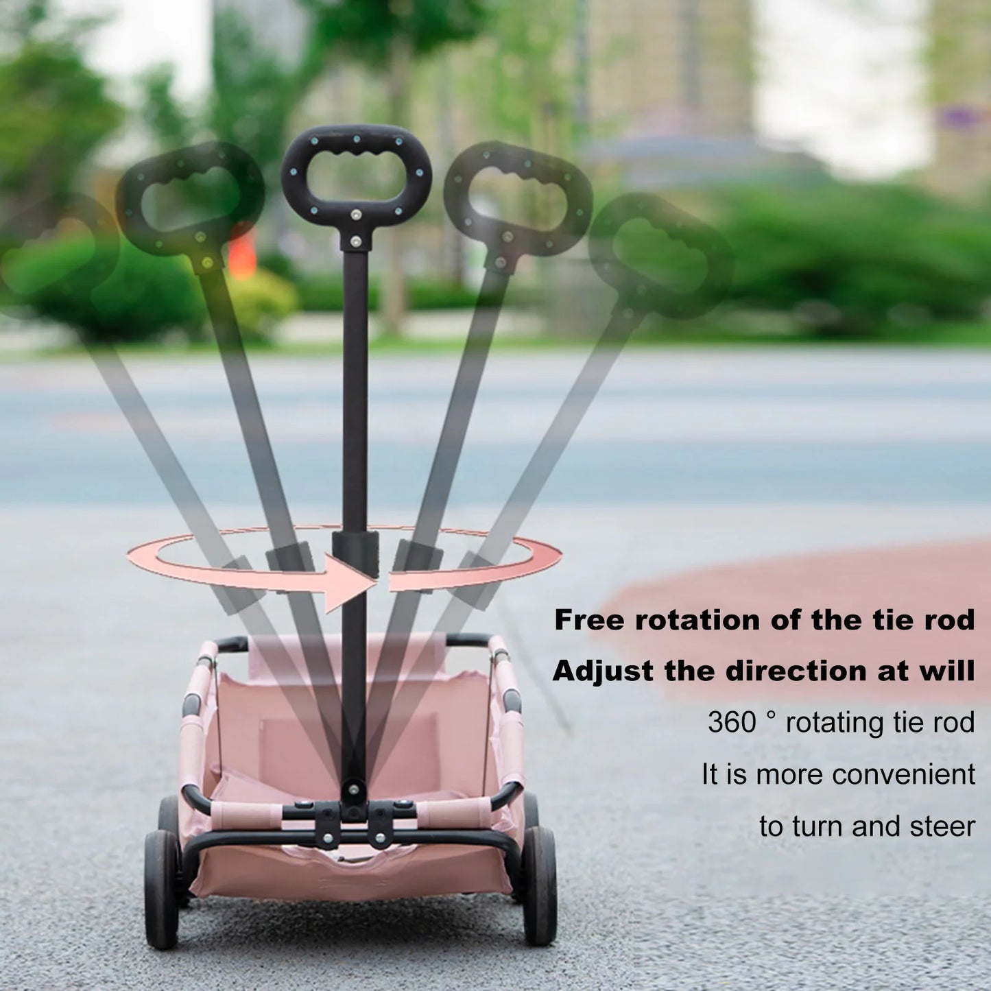 Cute Pink Dog Stroller- 4 Wheels- Folding- for Travelling- Shopping- Walking -Playing