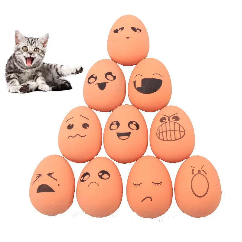 Bouncing Realistic Egg - Small Dog Toy- Expression Ball- Chew Resistant - Puppy Training Interactive