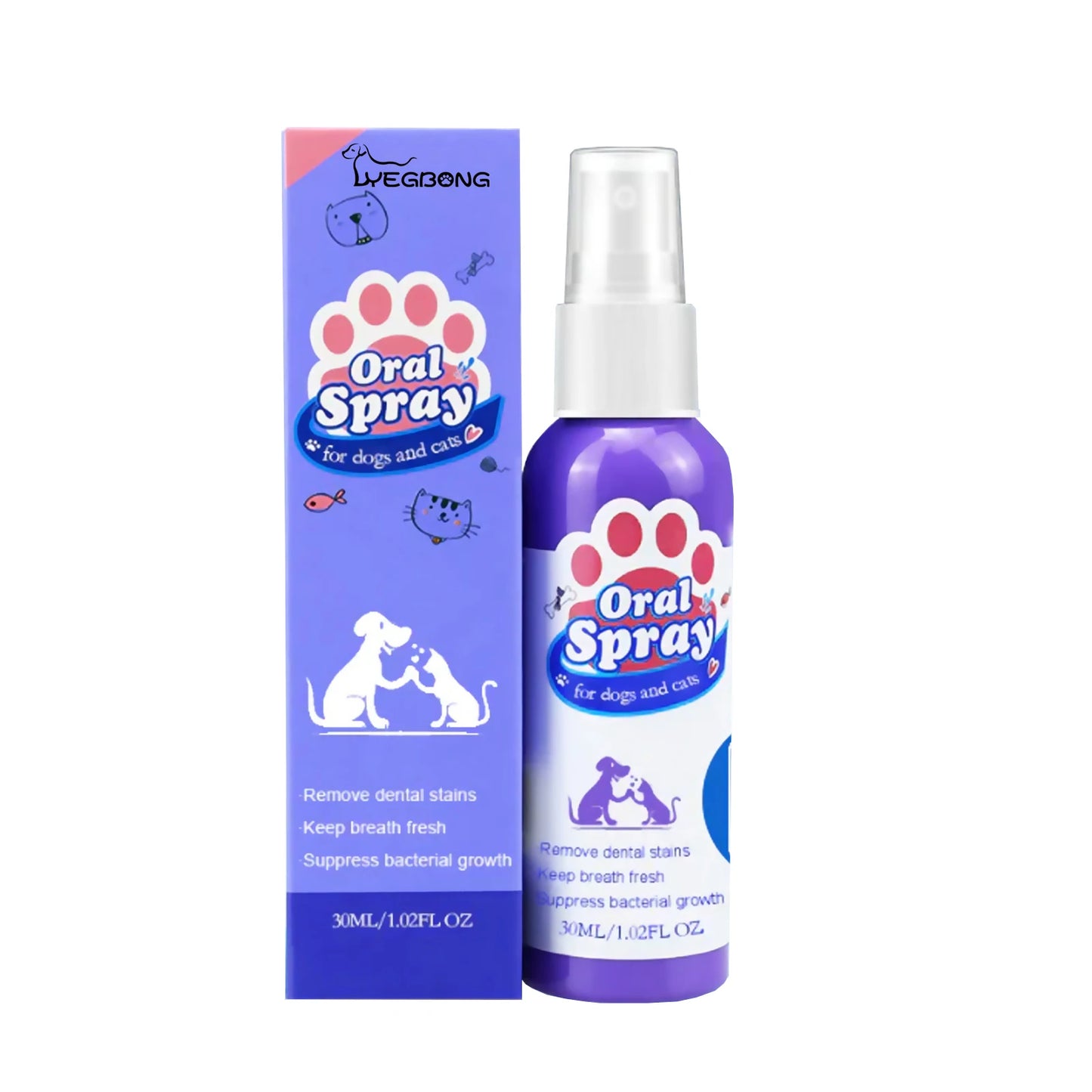 Pet Tooth Cleaning Spray Dogs- Bad Breath Freshener- Oral Cleaning Dental Care Deodorization Spray 30ml
