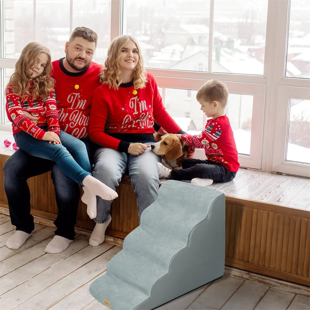 Orthopedic Dog Stairs- High-Density Sponge Foam- Washable Cover-Three Four and Five Steps available