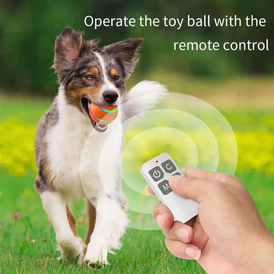 Interactive Dog Chew Toy Ball- USB Rechargeable Electric Pet Toy With LED Light