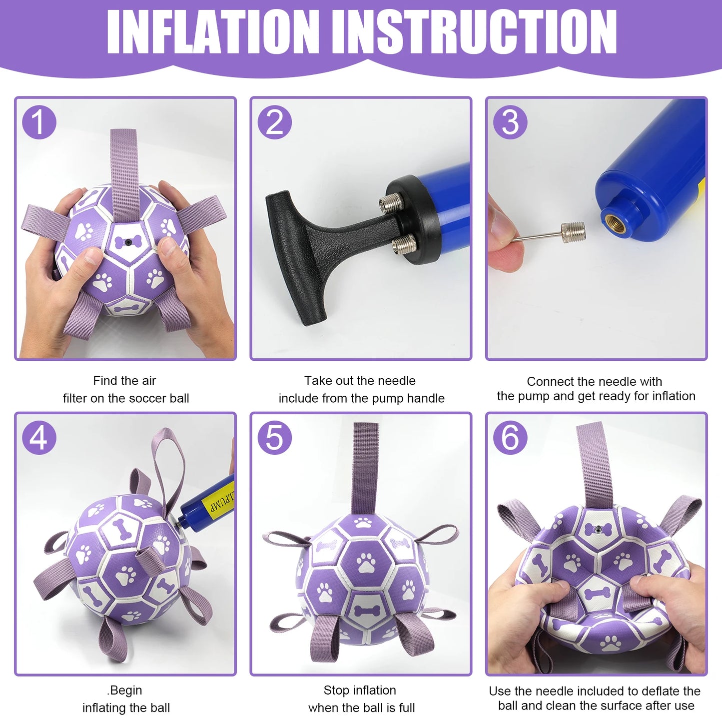 Dog Toys Soccer Ball with Straps-Interactive Dog Toys for Tug of War- Birthday Gifts- Water Toy- Durable--Dog Toys