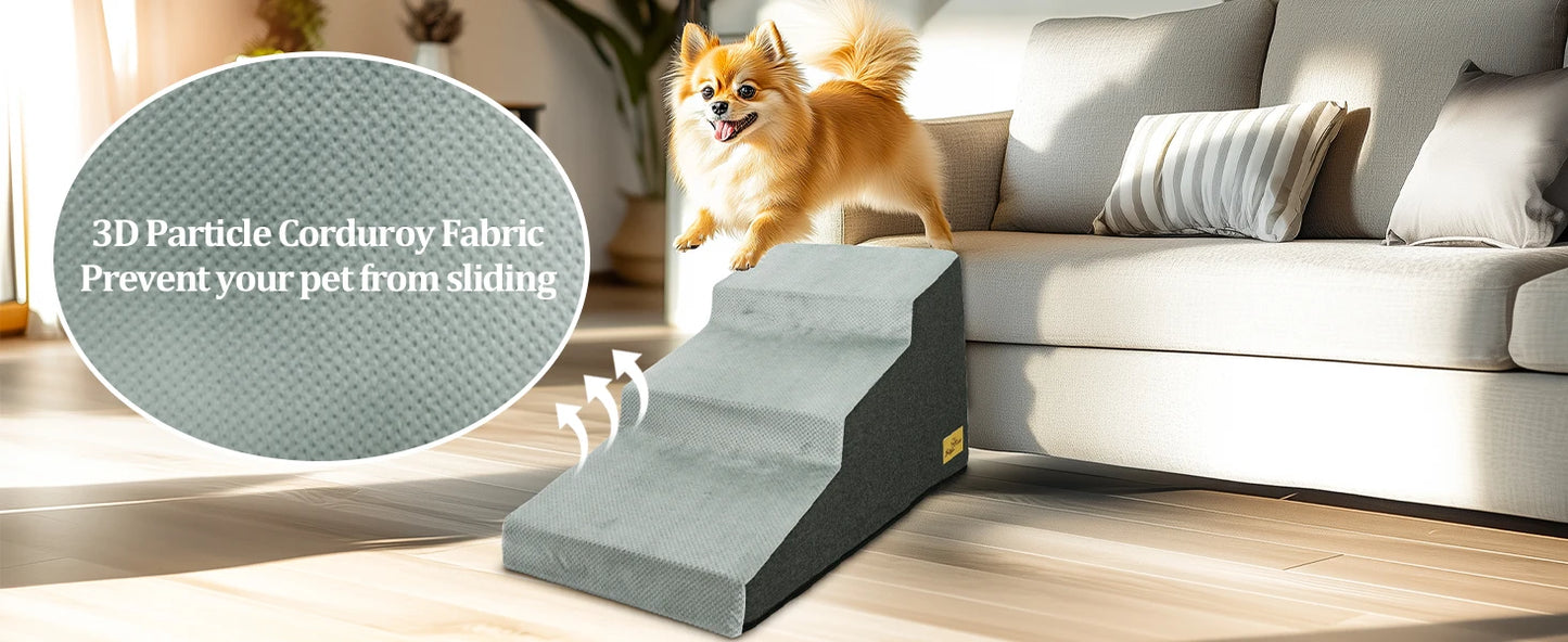 Pet 3/4 Step Safety Stairs- Made of High-Density Foam Sponge- Removable -Washable