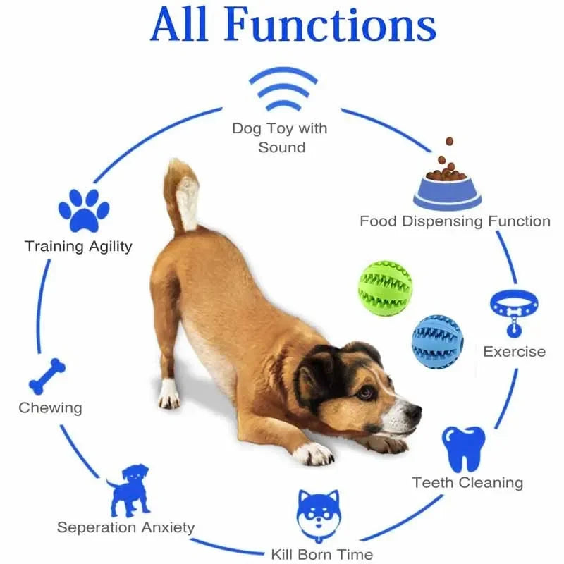 Natural Rubber Pet Dog Toy- Dog Chew Toy- Cleaning Teeth-Freshens Breath-Treat Ball- Extra-tough Interactive Elasticity Ball 5cm