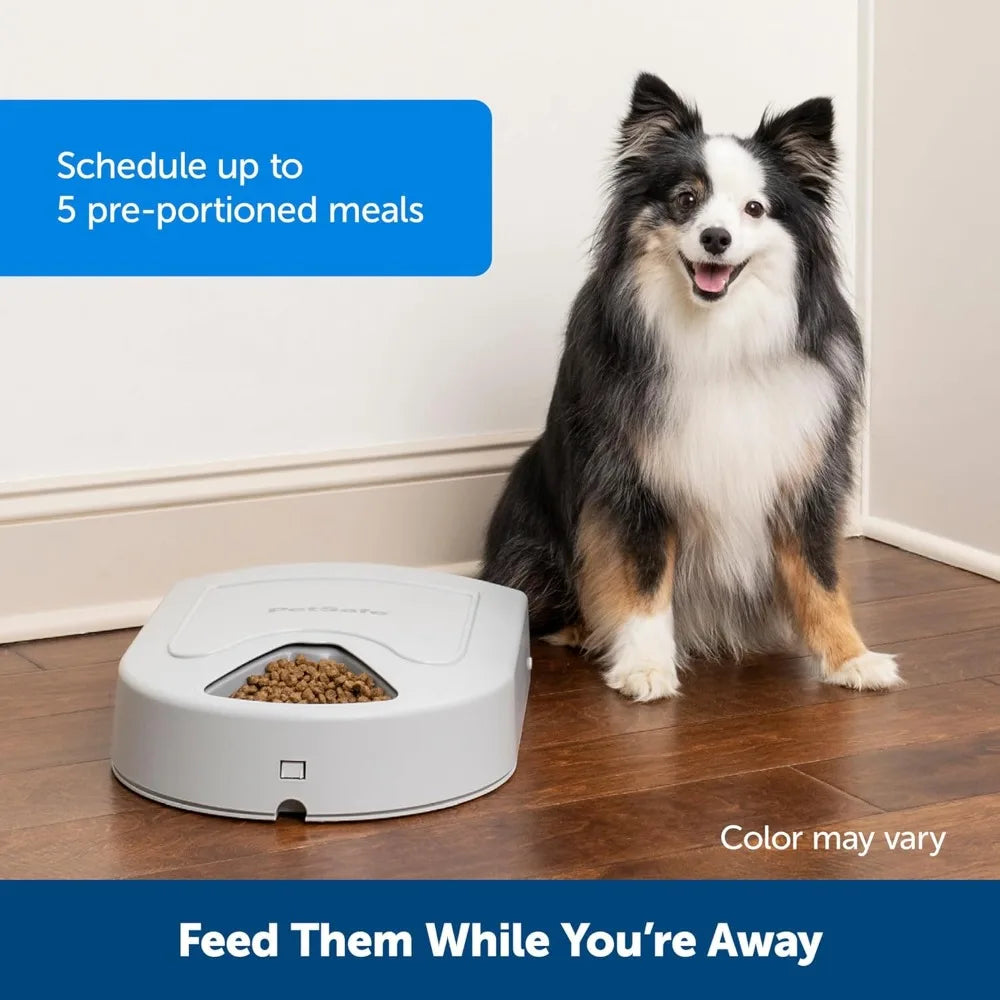 Automatic Dog Feeder- 40 oz Capacity-Plastic for Dry Food-Refillable Storage- Timer-Durable-Programmable Food Dispenser