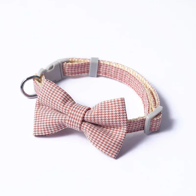 Plaid Bow Tie Collar- Adjustable Neck Collar For Small Dogs -Costume/Apparel