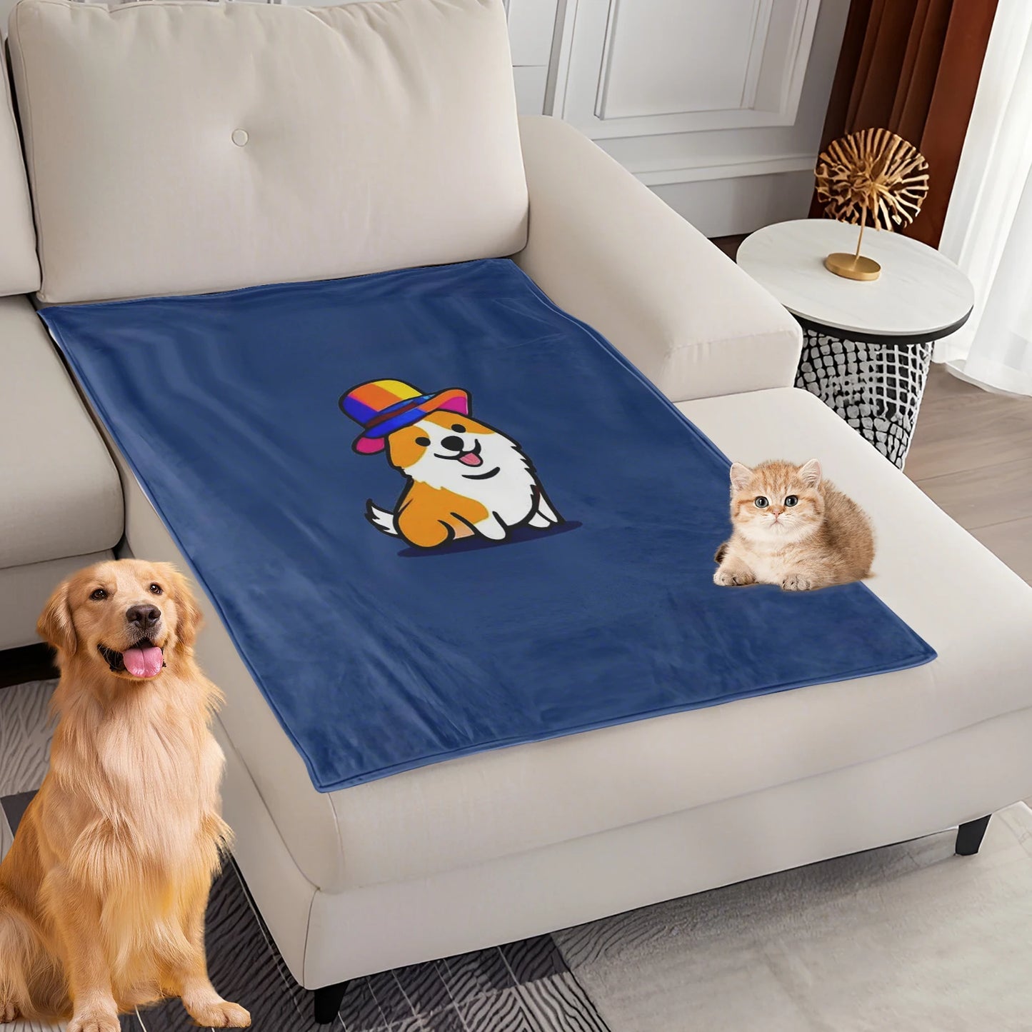 Dog Bed Mat Blanket -Soft Fluffy Pet Blanket- Travel Mat Comfortable Blanket