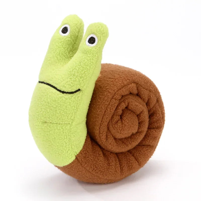 Foraging Dog Snuffle Snail-Plush Sound Interactive- Slow Feeder- Easy Clean- Puzzle Toys