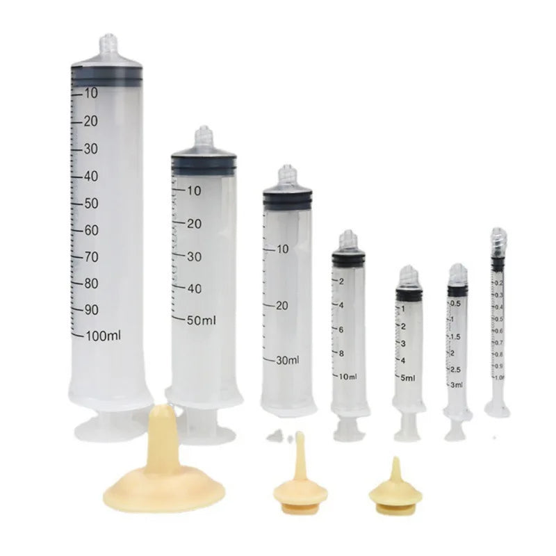 Pet Nursing Nipple with Syringe- 2pcs Silicones Nipples Dogs Feeding Syringe for Newborn Kittens Puppies Rabbits Small Animals