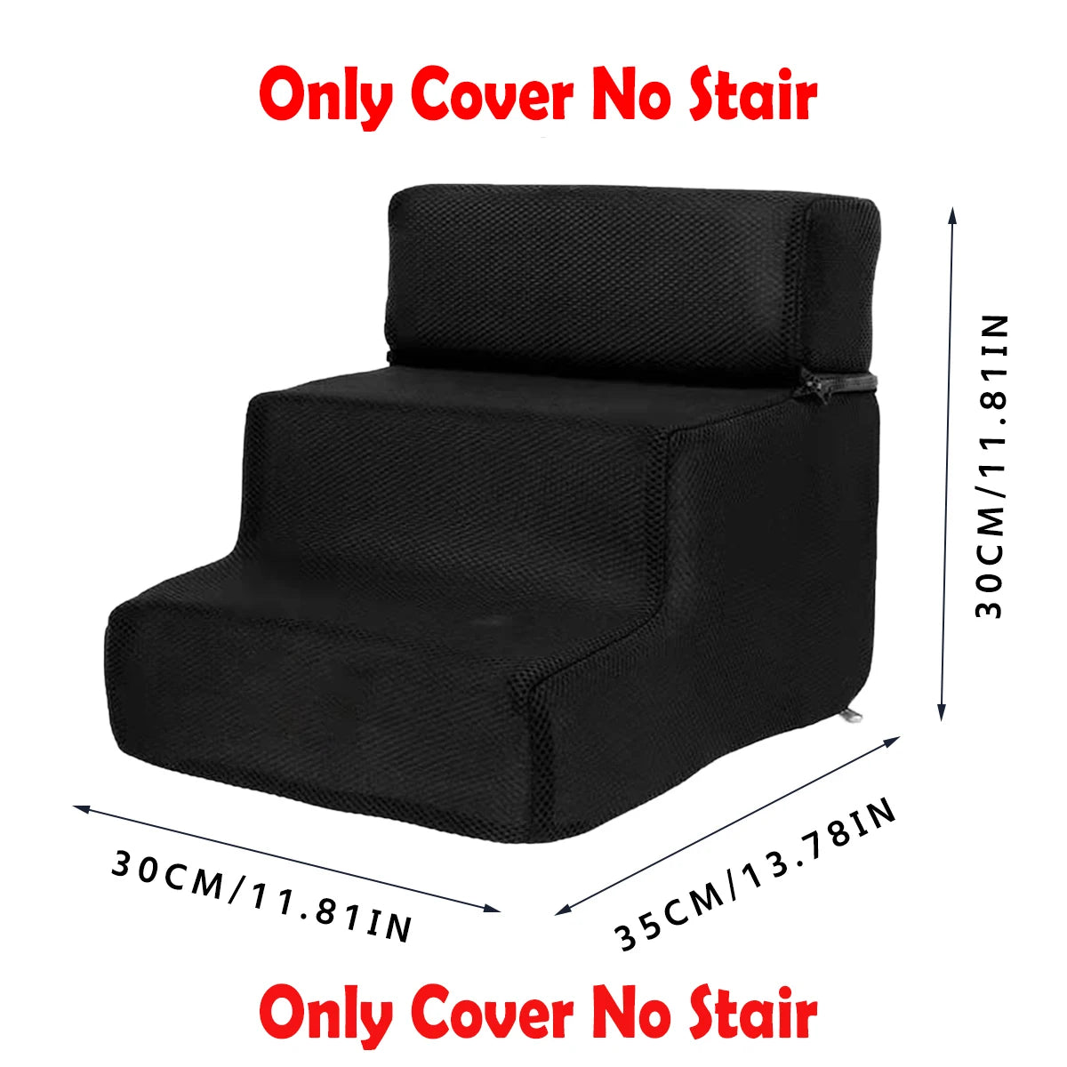 Pet Stairs Cover -Detachable -Zippered Mesh Fabric Stairs Cover- Non-Slip Washable