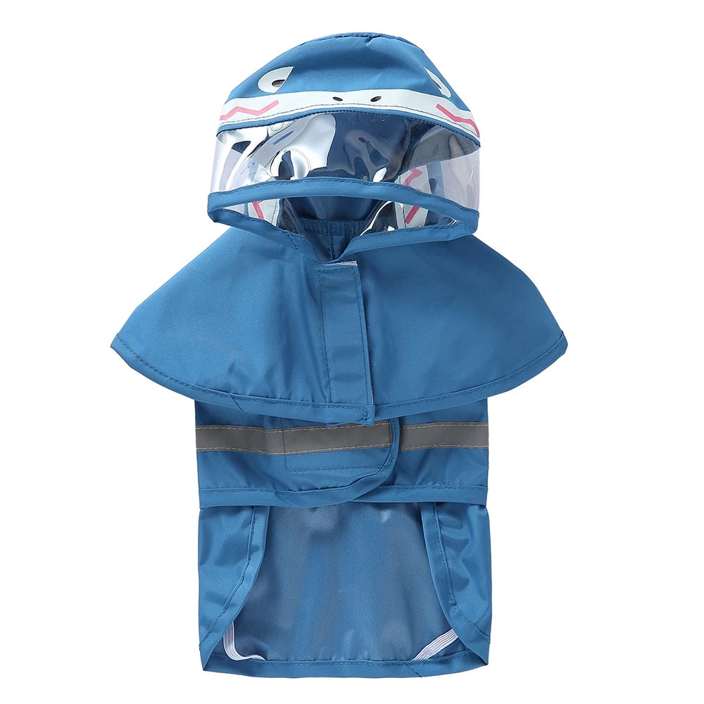 Fashionable Reflective Pet Dog Raincoat Cute Hooded Waterproof Poncho