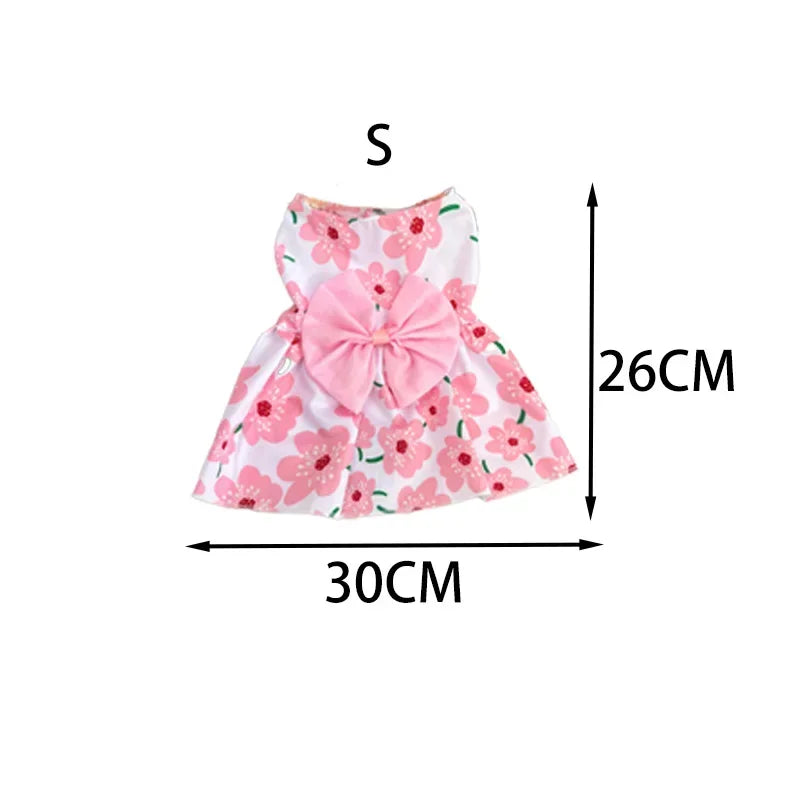 Summer Dog Princess Dress- Cute Dress- Bow -Lace for Small Medium Dogs