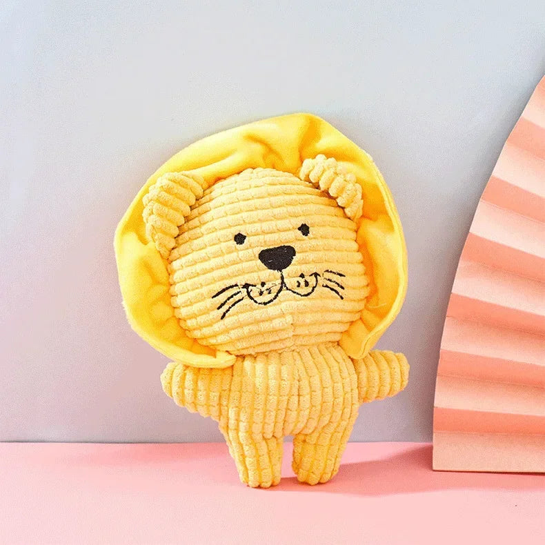 New Pet Toys -Plush Bite Resistant Toys -Cute Animal Shapes-Squeaky Dog Toys-Interactive