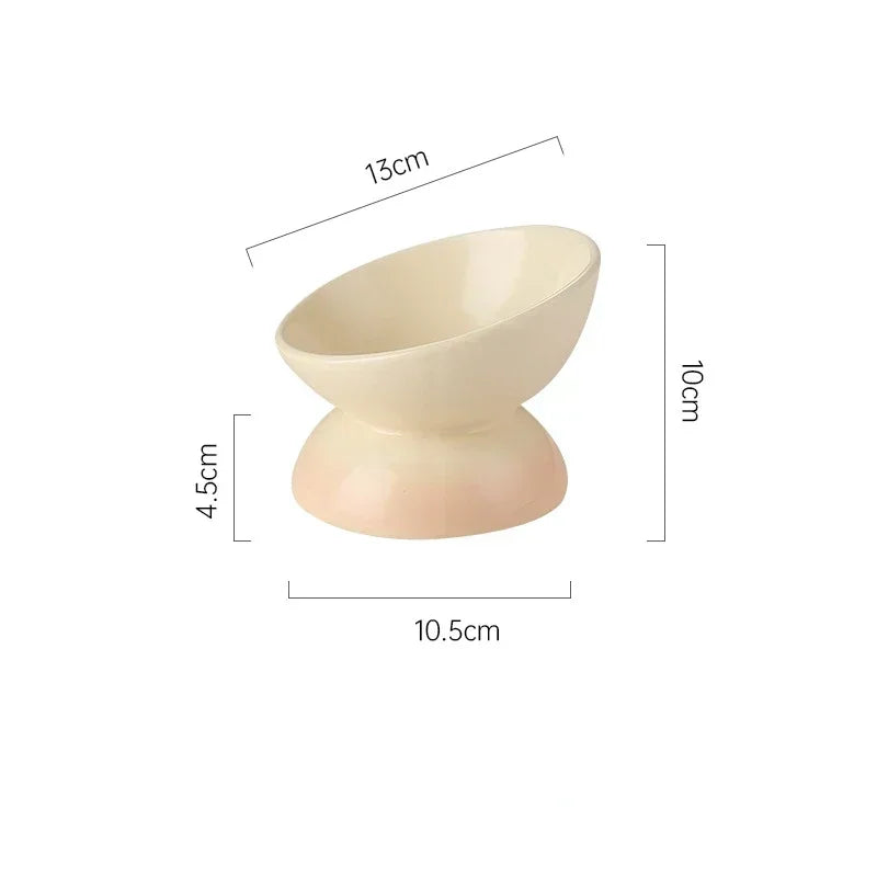 Tilted Puppy Food Feeders- Gradient Ceramic- Raised Eating Pet Dogs Drinking or Feeding- Small