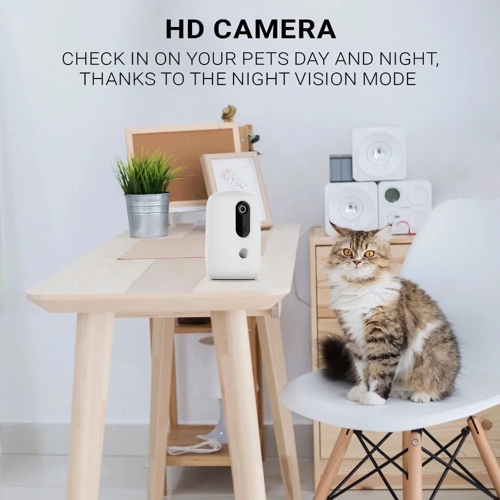 Dog Treat Dispenser-App Enabled Automatic Pet Treat Dispenser with HD Camera- Two Way Audio Motion Sensor - Dogs Interactive Feeder