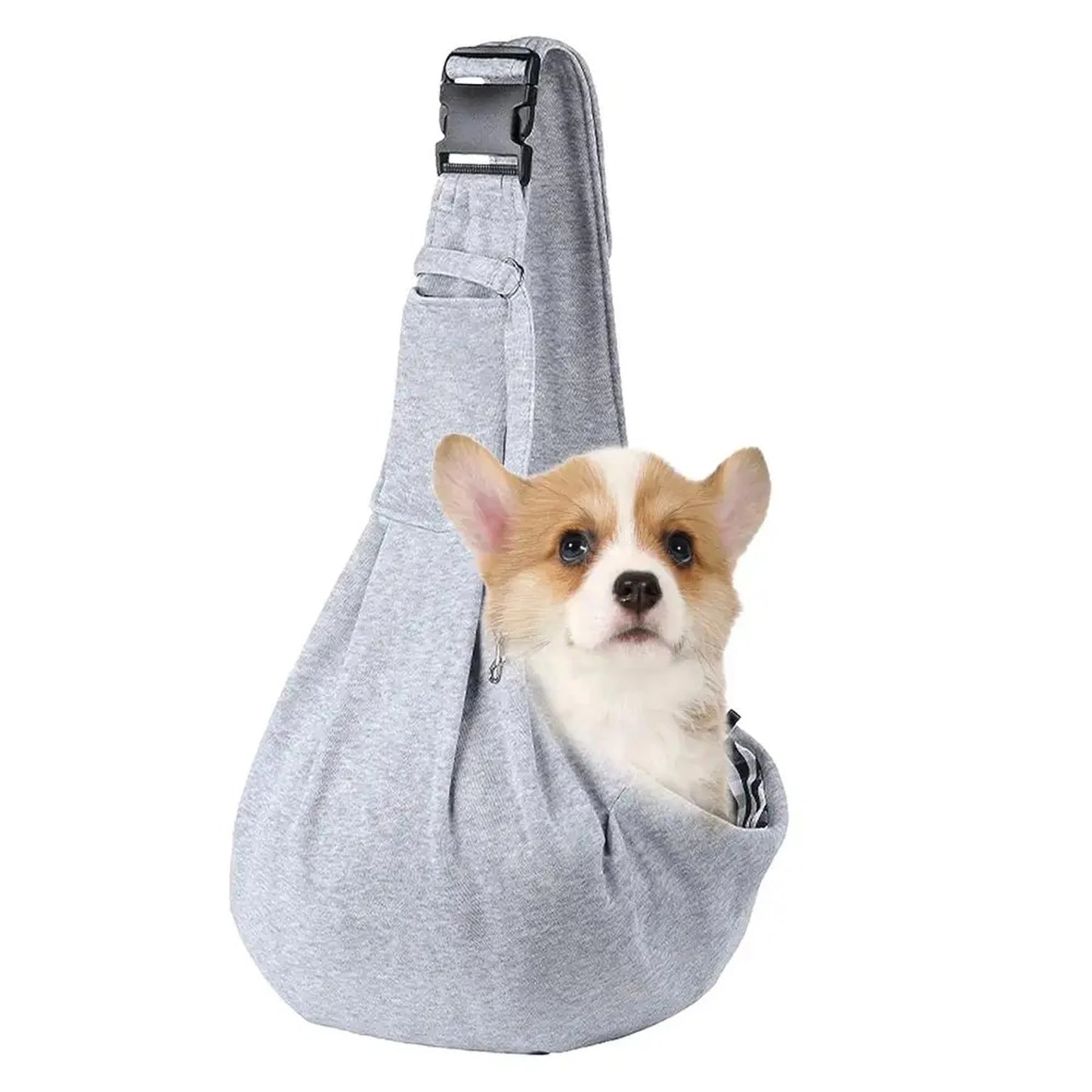 Small Pet Sling Holder- Hands Free-Reversible Paper Plastic Handbag- Dog Sling Carrier- Easy and Portable