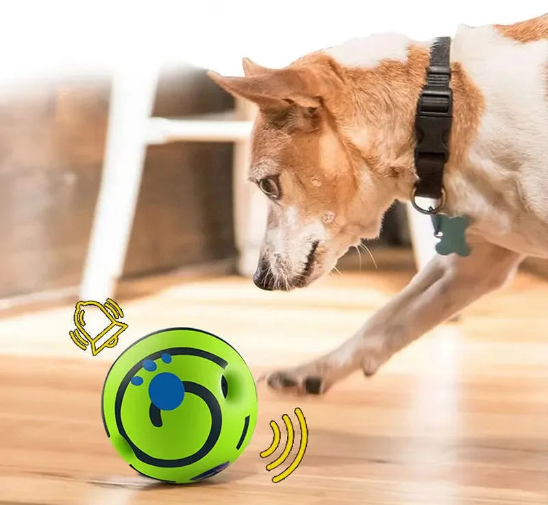 Wobble Wag Giggle Glow Ball- Interactive Dog Attention Toy- Fun Giggle Sounds Ball When Rolled or Shaken- Dog Fun