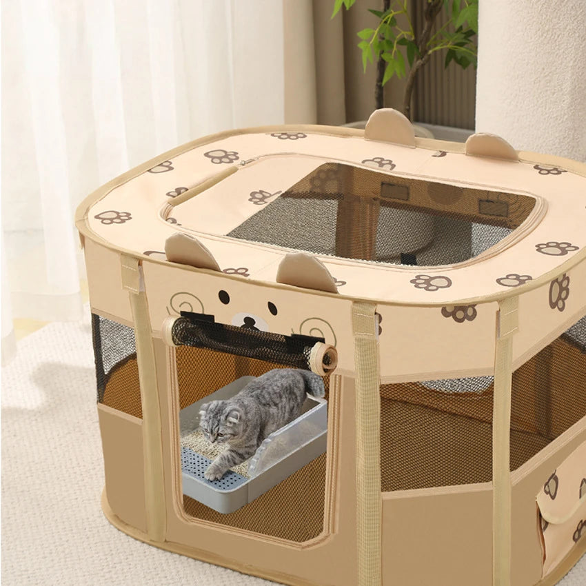 Portable Foldable Pet Tent Kennel- Outdoor- Easy Operation