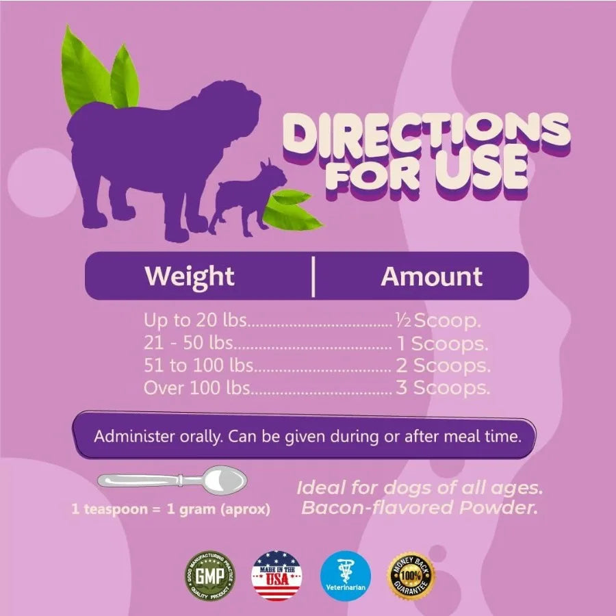 Probiotics for Dogs Puppies Extra Strength 9 Species 5 Billion CFU per Scoop of Dog Probiotics and Digestive Enzymes for Dogs