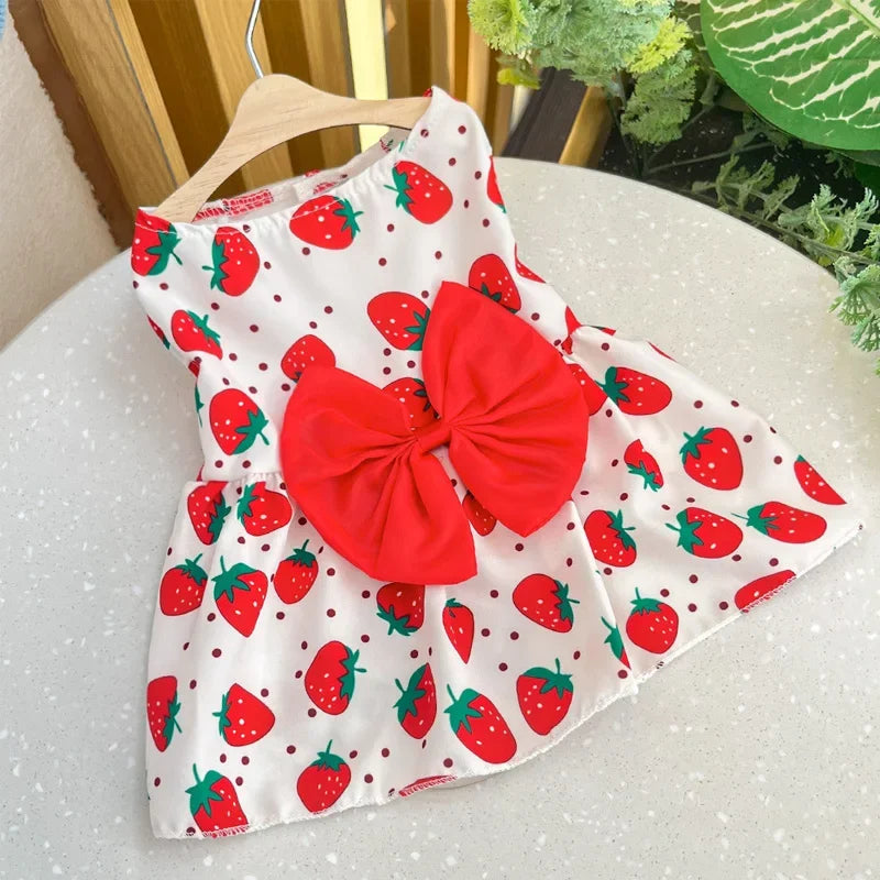 Summer Dog Princess Dress- Cute Dress- Bow -Lace for Small Medium Dogs