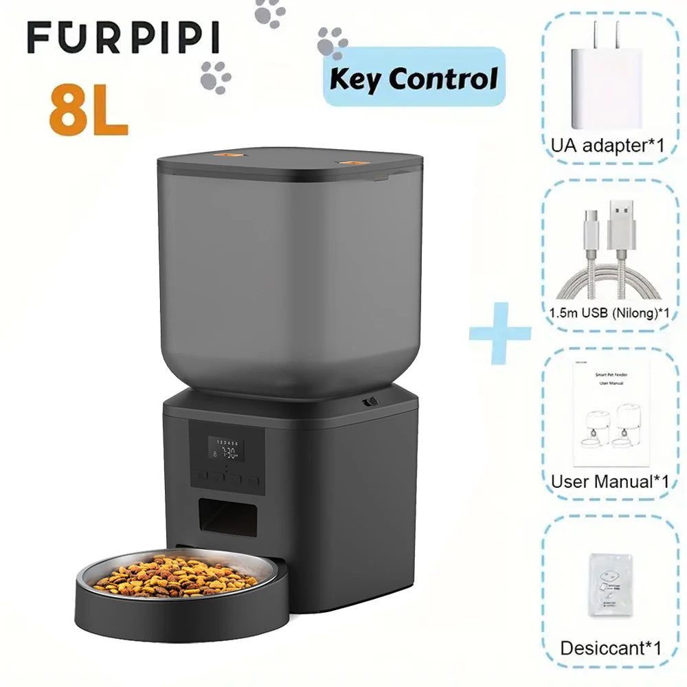 270.51oz Automatic Dog Feeder with Key Control- User-Friendly -Time Setting Food Feeder Dispenser for Dog