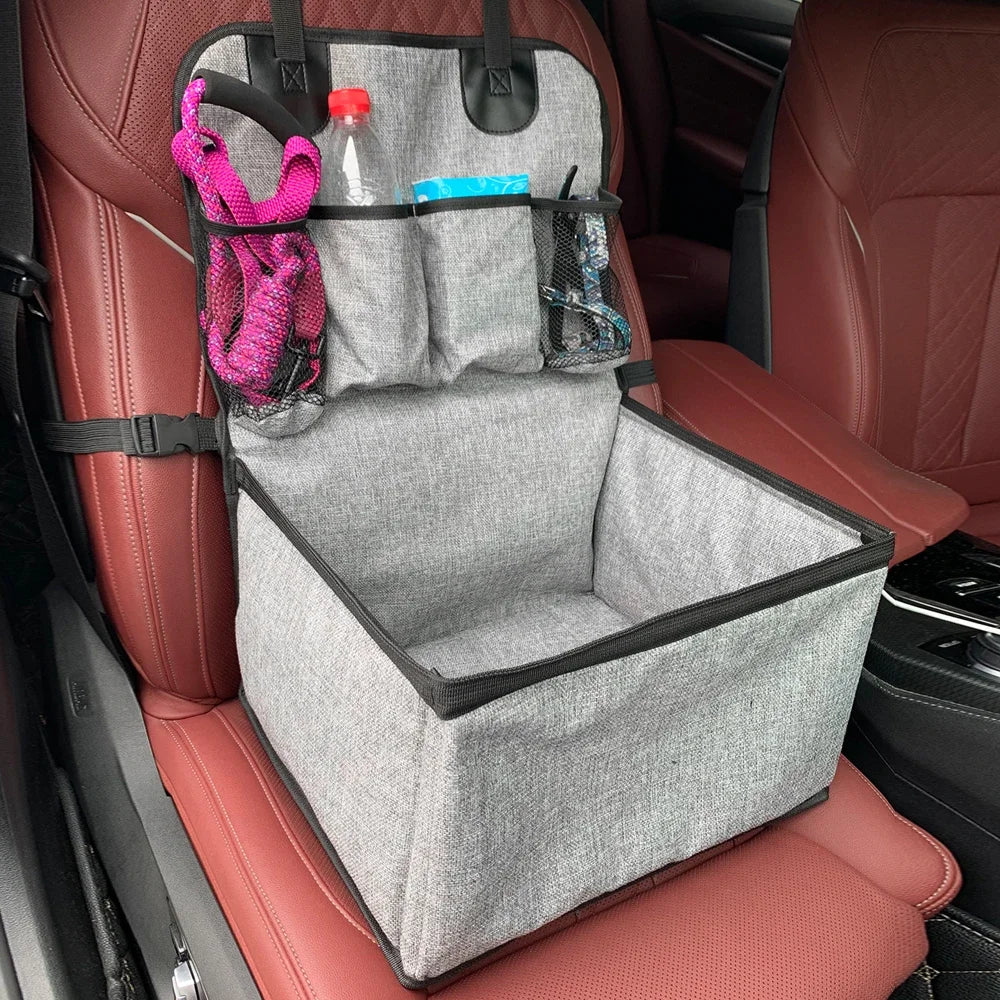 Front Seat Dog Car Seat with Storage- Pockets-Pet Booster Car Seat for Small to Medium Dog