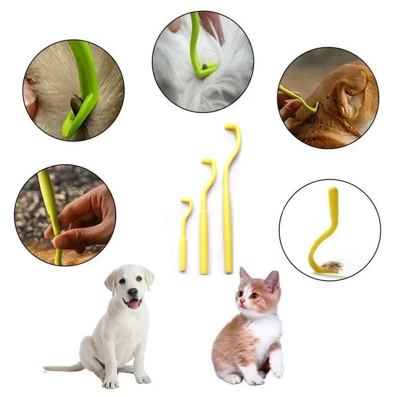 3pcs Flea Remover Hook- Tick Remover Tweezer -Grooming Tool-Flea, Tick, Mite Extractor