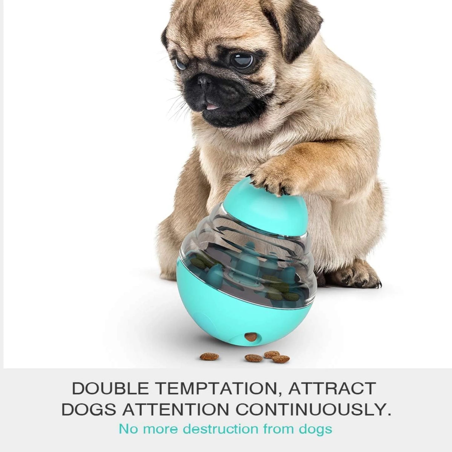 Sturdy and Interactive Slow Feeder Tumbler Toy - Engaging Food Puzzle Ball Dispenser for Small Medium Dogs