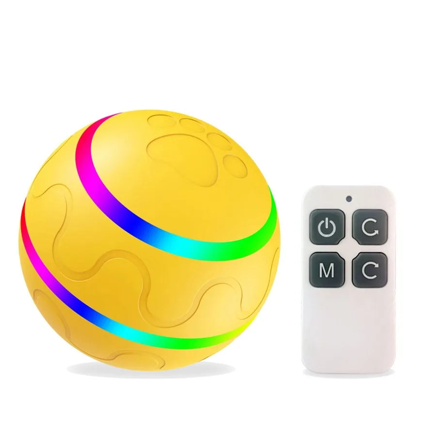 Interactive Dog Chew Toy Ball- USB Rechargeable Electric Pet Toy With LED Light