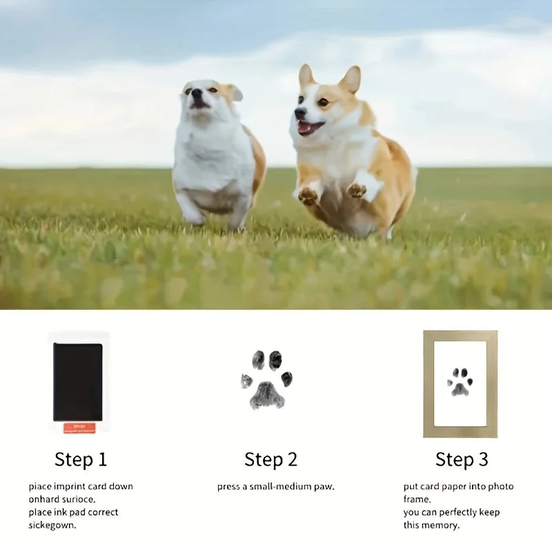 Paw Print Impression Kit with Photo Frames- Paw Print Kit- Mess-Free Paw Print Stamp Pad