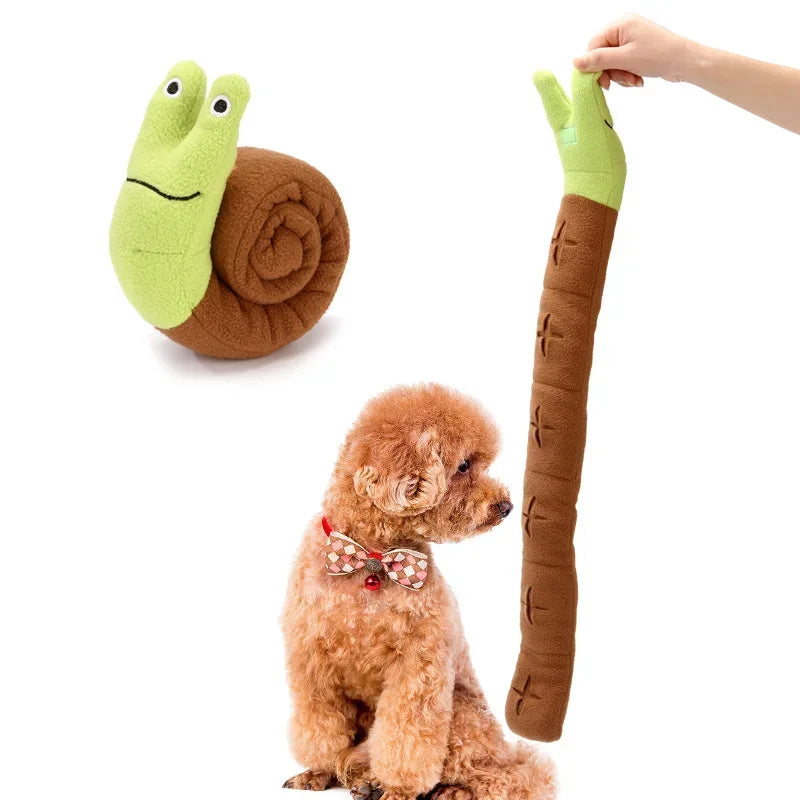 Foraging Dog Snuffle Snail-Plush Sound Interactive- Slow Feeder- Easy Clean- Puzzle Toys