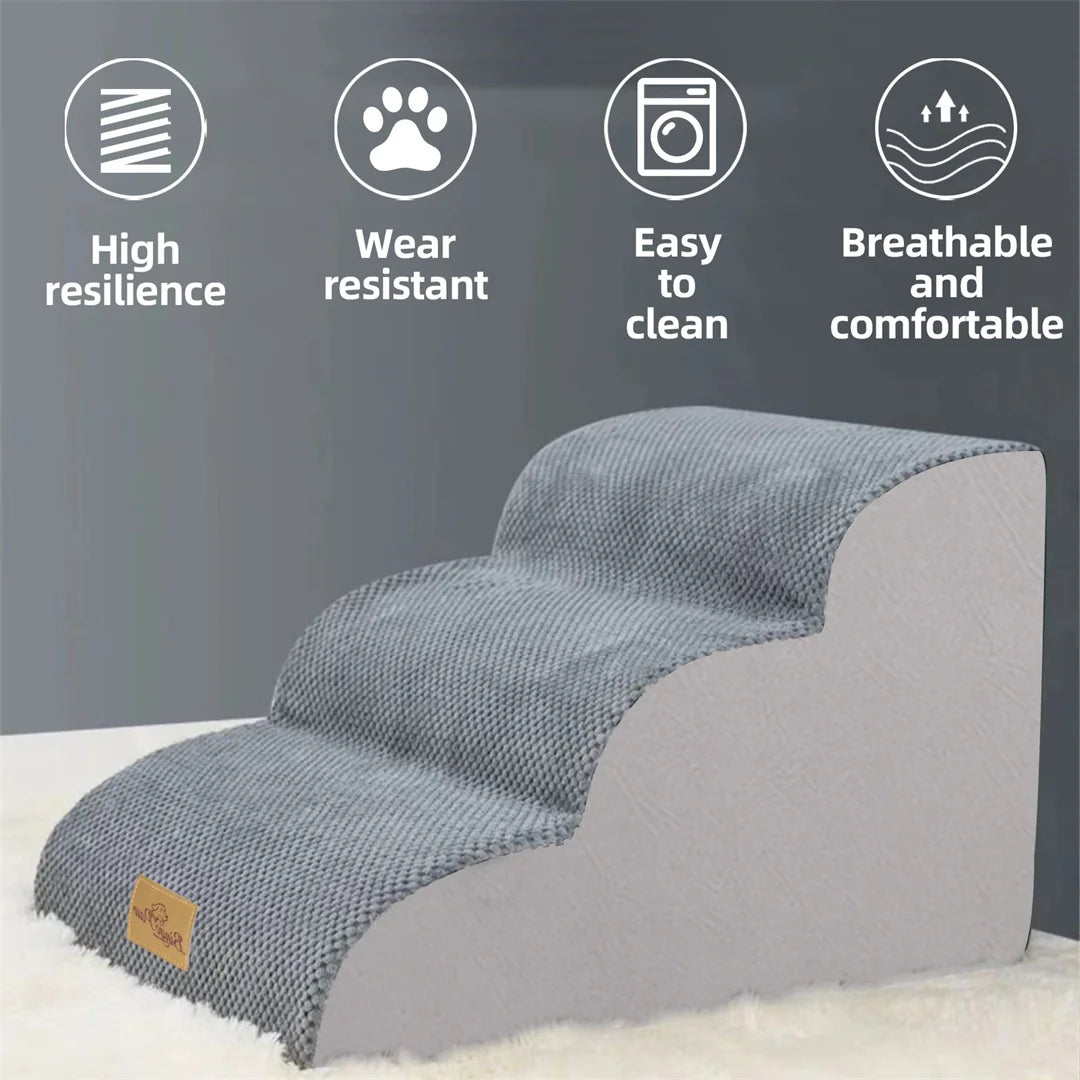 Orthopedic Dog Stairs- High-Density Sponge Foam- Washable Cover-Three Four and Five Steps available