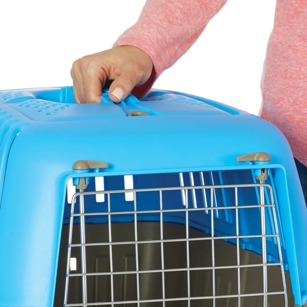 Portable Hard Sided Pet Carrier- Small Dogs- Easy Clean- Durable Design with Comfortable Handle perfect for Travel