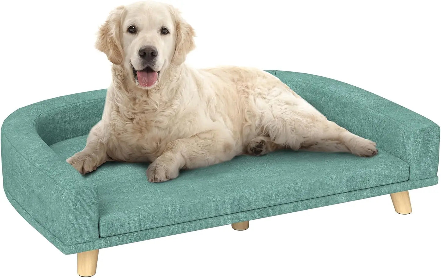 Dog Sofa Couch-Pet Bed with Comfortable Luxury Cushion- Washable Cover- Wooden Legs- Anti-Slip Mat
