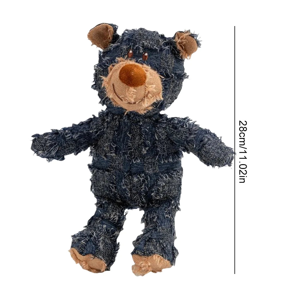Squeaky Plush Bear Toy -Indestructible Dog Toys- Interactive Plush Dog Toys for Small Medium Large Dogs