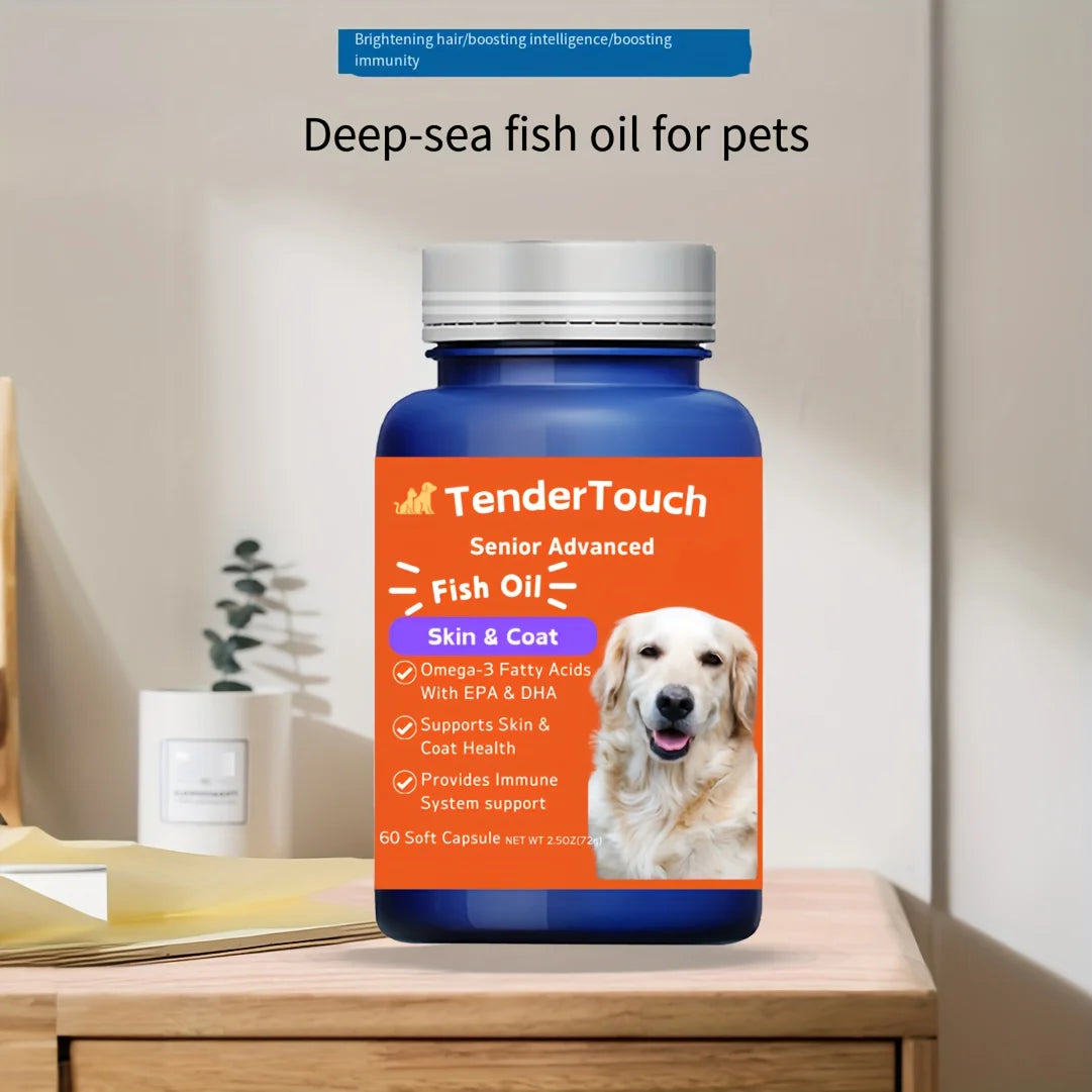 Omega 3 Fish Oil-60 Capsules-helps with Shedding-Dry or Itchy Skin-Shedding and Promotes Skin Health