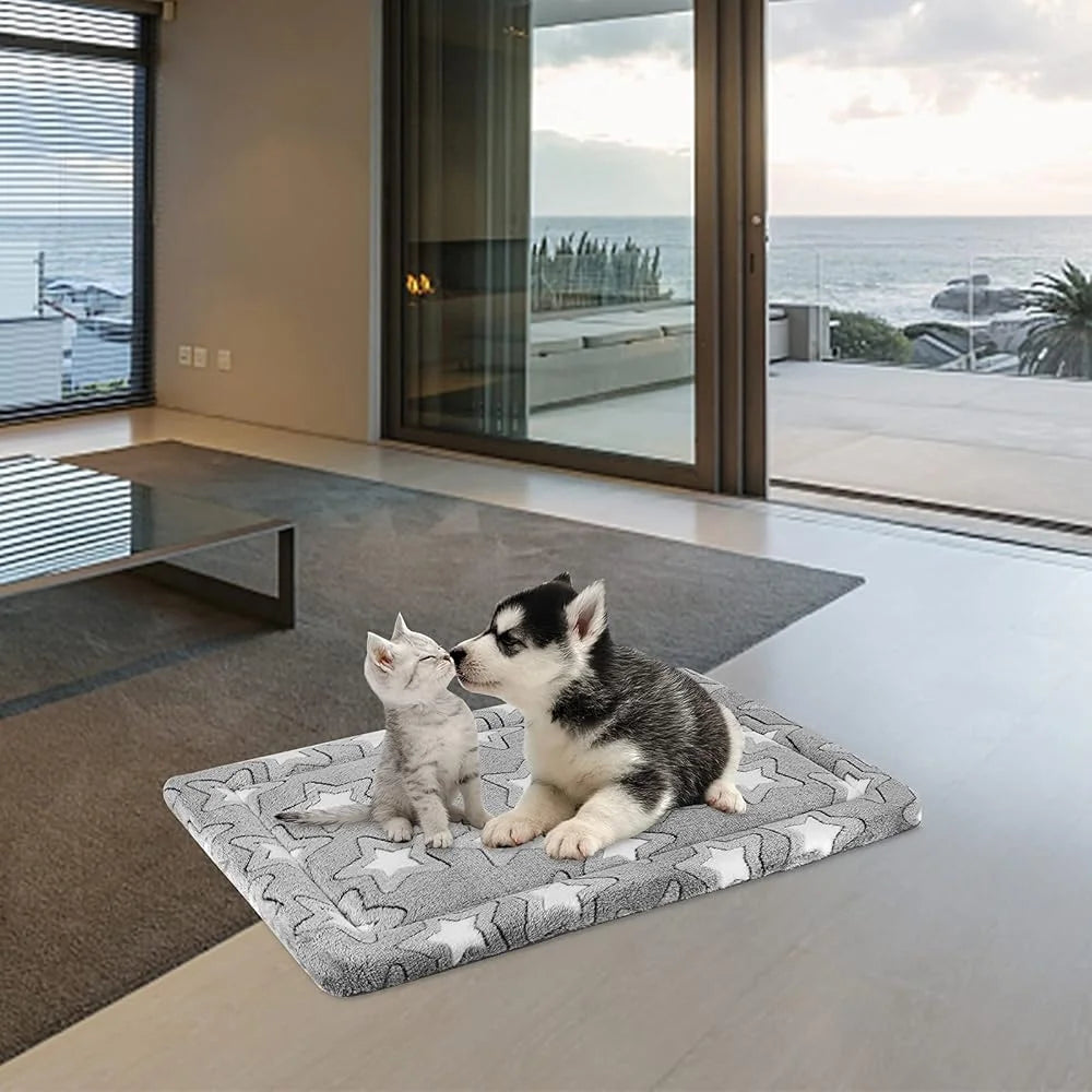 Comfortable Reversible Dog Crate Mat- Washable Pet Sleeping Pad -Lightweight Cool