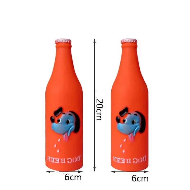 New Squeaky Dog Toys- Silicone Beer Bottles- Chew Toys for Dogs
