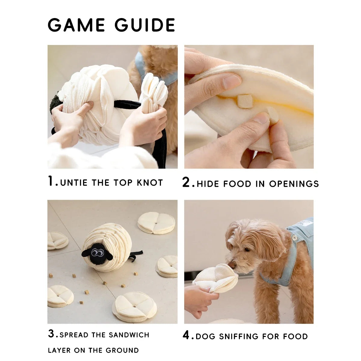 Smell Toy-New Styles Magic Sheep Design Plush Dog Toy -Small Snuffle Mat- Nose Work- Puzzle-Plush Pet Chew Toys