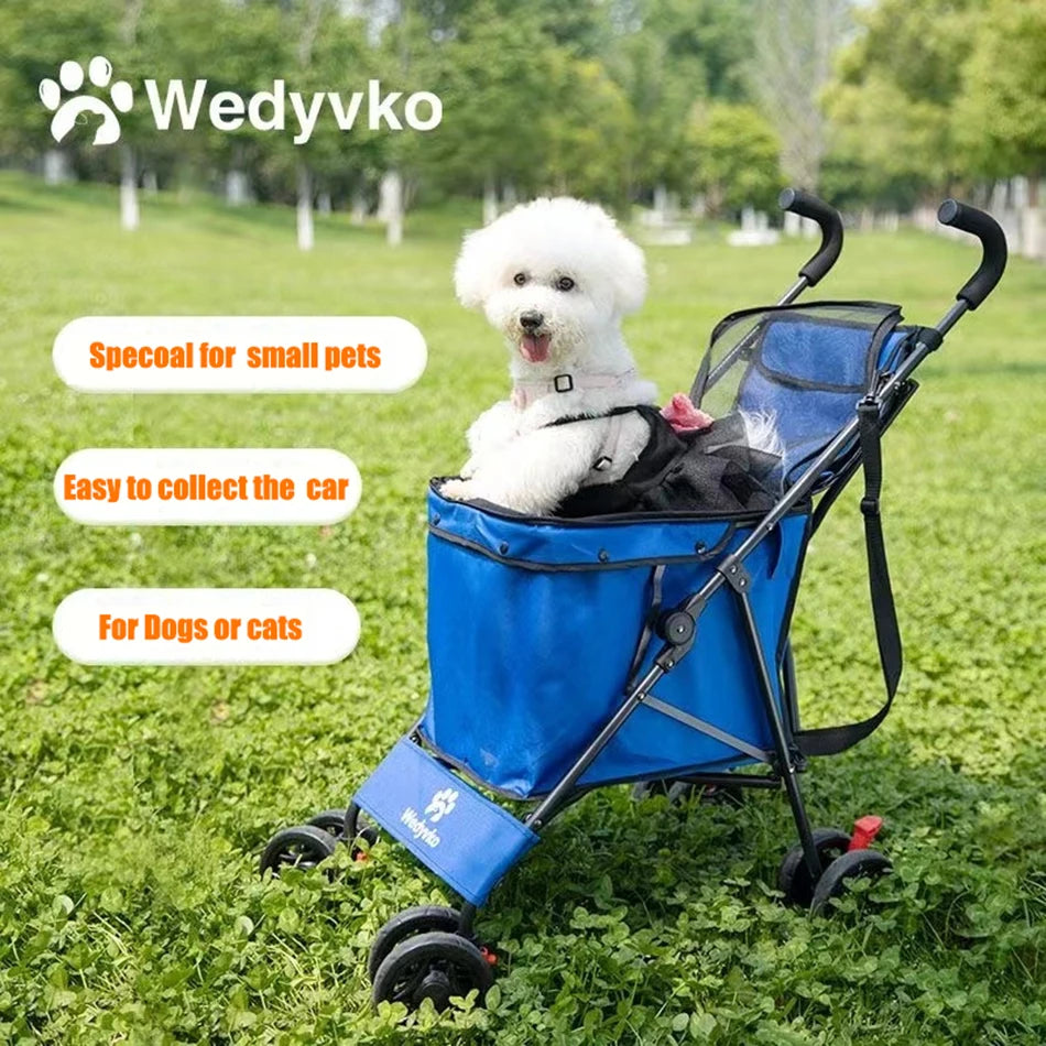 Pet Stroller Dog Cat Cage Jogger 4 Wheels Waterproof Puppy Travel Folding Carrier Pet Stroller